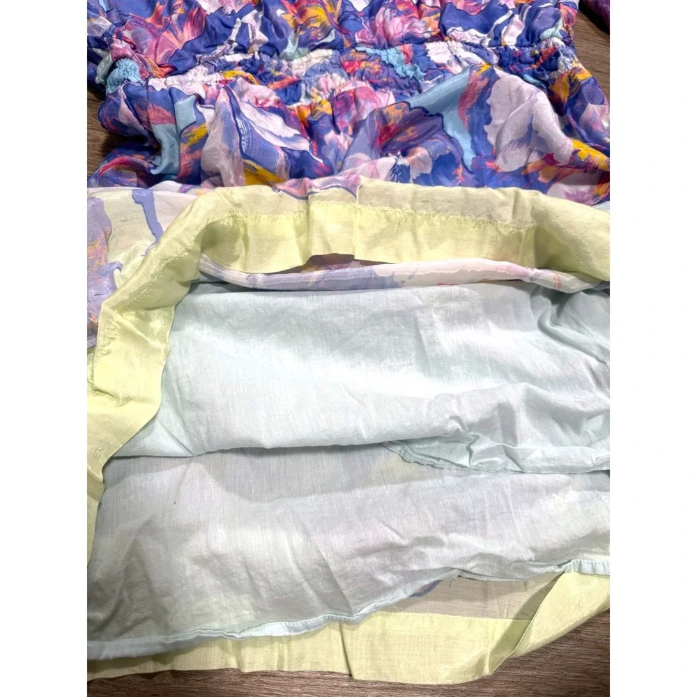 Boston Proper Floral Viscose Smocked Waist V-Neck Dress XL Boho cottagecore - Picture 6 of 8